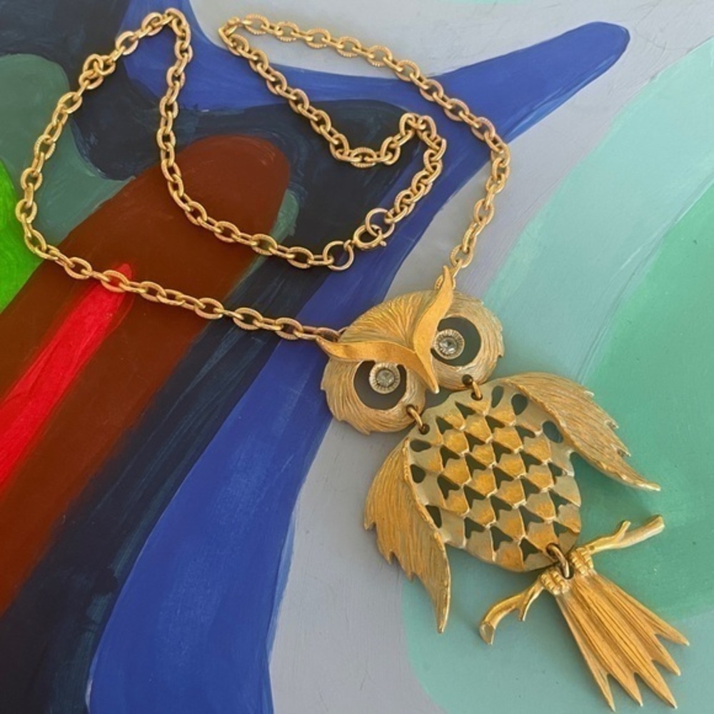 Vintage 1970’s Owl Necklace Retro